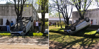 Dos menores resultaron heridos en impresionante vuelco en Urdinarrain