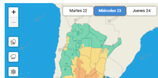 El SMN emitió un alerta amarilla para Entre Ríos para este miércoles 23