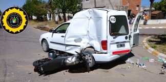 Accidente de tránsito en Crespo: un joven motociclista sufre lesiones graves