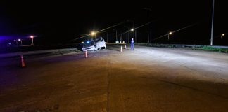 Una camioneta con cinco ocupantes volcó en la Autovía Nacional N.º 14