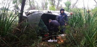 Volcó un vehículo en la autovía N° 12: El conductor salió ileso