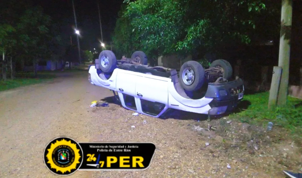 Chajarí: Conductor volcó su camioneta y dio positivo en alcoholemia con 2,56