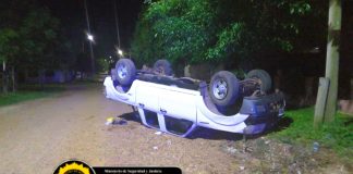 Chajarí: Conductor volcó su camioneta y dio positivo en alcoholemia con 2,56
