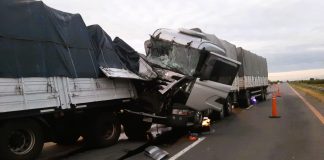 Ruta Nacional 14: Choque de Camiones en Ceibas