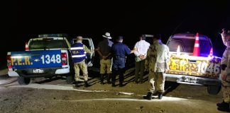 Masculinos detenidos en flagrancia mientras faenaban un vacuno