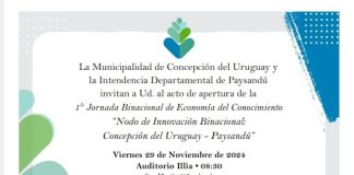 Se realizará en Concepción del Uruguay la 1° Jornada Binacional de Economía del Conocimiento