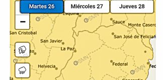 Entre Ríos: La alerta amarilla se extiende durante toda la semana