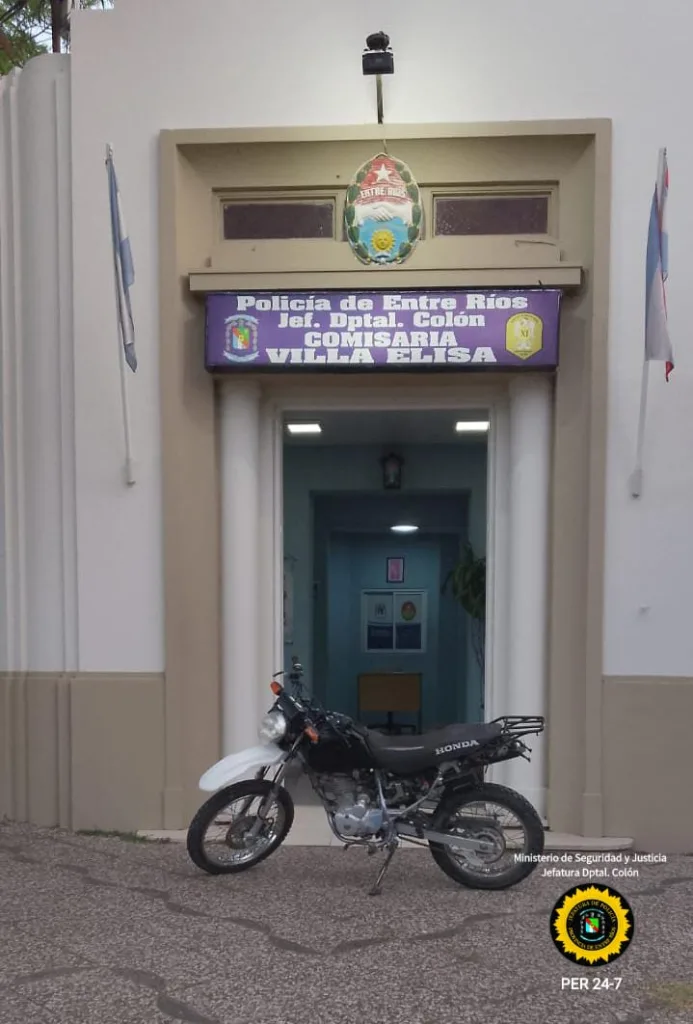 Villa Elisa: Personal Policial Recuperó Motovehículo Sustraído en Concepción del Uruguay