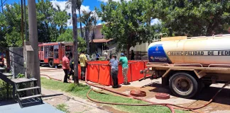 Incendio en una pinturería en Federación