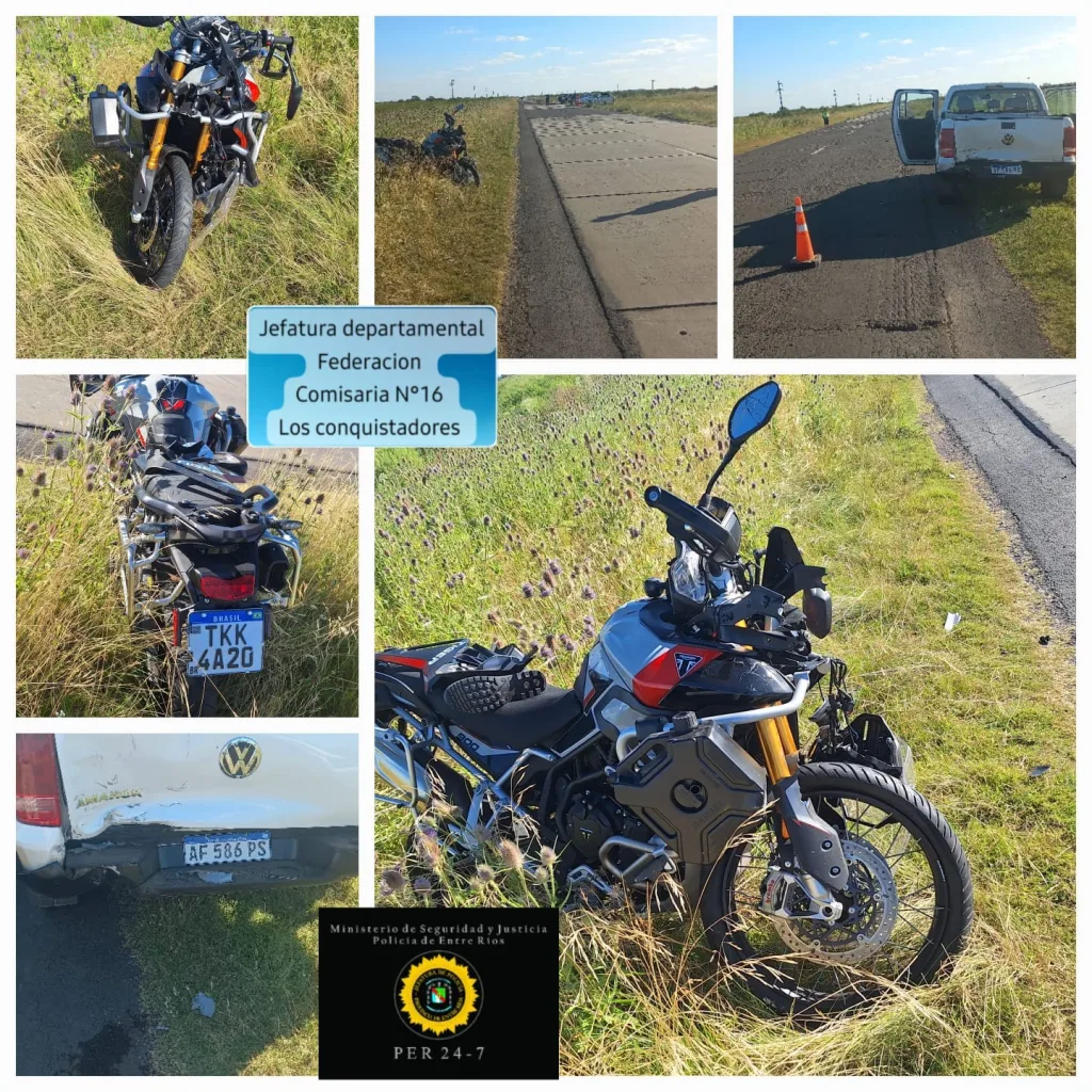 Siniestro vial con lesionados en Ruta 127: Motociclista grave tras choque con camioneta