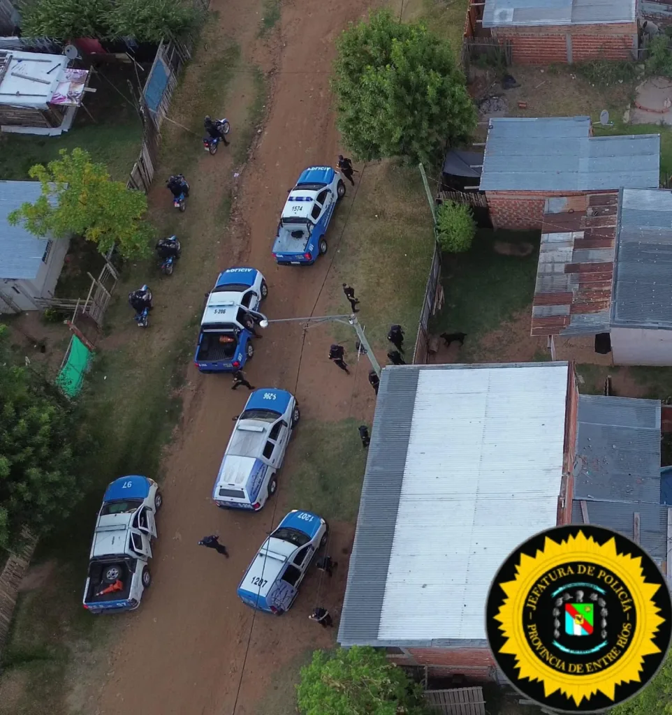 Doce allanamientos en Concordia por tentativa de homicidio: detenciones y secuestros de armas, drogas y celulares
