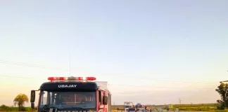 Ubajay: Una camioneta volcó en la Autovía con 5 ocupantes de nacionalidad paraguaya