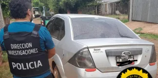 Recuperaron un vehículo robado gracias a la colaboración entre Policía de Concepción del Uruguay y Misiones