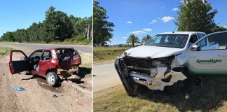 Impactante choque en Ruta 14: Colisión entre una camioneta y un vehículo deja heridos leves