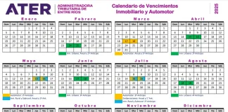 ATER publicó el Calendario 2025, con cambios en los vencimientos y reajustes
