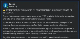 Corte de Energía en Concepción del Uruguay: Varias Localidades Afectadas por Fallo Técnico