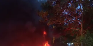 Se incendió un automóvil en el ingreso al Balneario Municipal de San José