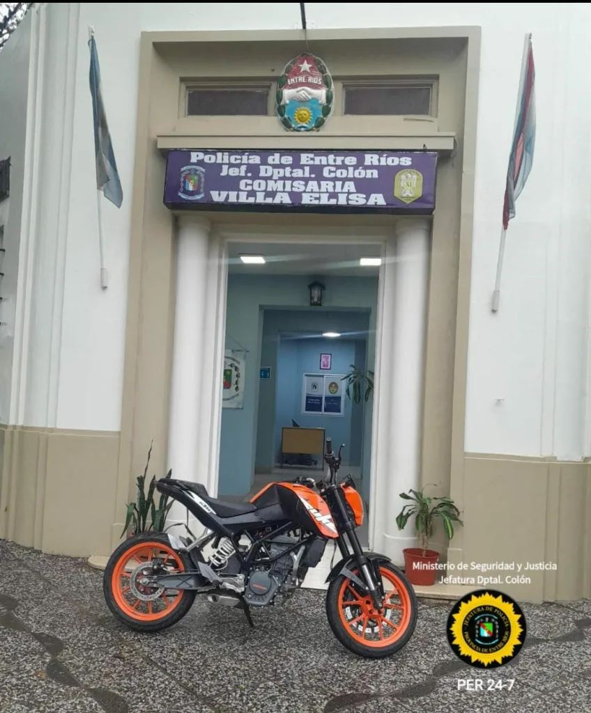 Villa Elisa: La policía recuperó una motocicleta con pedido de secuestro por hurto