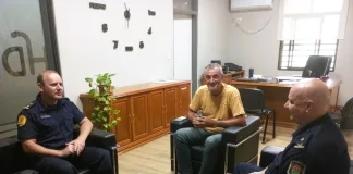 Luis Gaioli intendente de Hernández recibió a los nuevos jefes de la Policía Departamental y Local