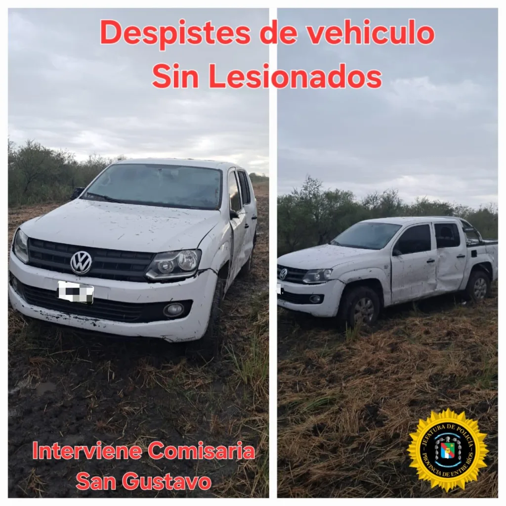 Accidente en la Ruta Provincial N° 1: Camioneta despista cerca de Las Tocas