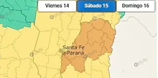 Rigen alertas naranja y amarillo para Entre Ríos