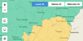 Alerta amarilla por tormentas severas en Entre Ríos: se prevén lluvias intensas hasta el jueves