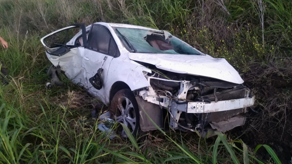 Accidente en la Ruta 18: conductor choca contra un ciervo y termina en un zanjón