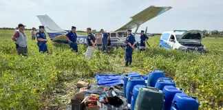 La policía investiga al avión que fue abandonado en un campo de Entre Ríos