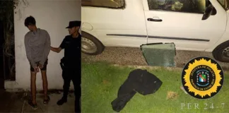 Detenido por intentar robar el vidrio de una camioneta