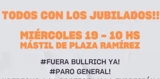 Nueva convocatoria este miércoles en Plaza Ramírez en defensa de los jubilados