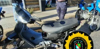 La policía recuperó una motocicleta recientemente robada