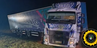 Camión de encomiendas protagonizó un despiste en la Ruta 12