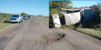 Accidente en Ruta 22: volcó un auto con cuatro ocupantes en General Campos