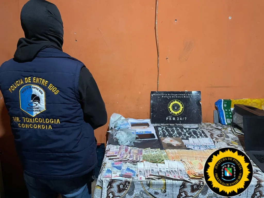 Desmantelan tres puntos de venta de drogas en Concordia: siete detenidos y secuestro de cocaína y marihuana