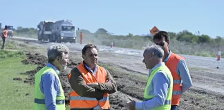Frigerio recorrió las obras de reparación de las rutas 39 y 20 y encabezó reunión de gabinete conjunto en Gilbert