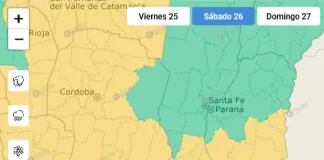Emitieron alerta amarilla por tormentas para este sábado