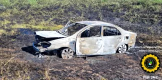 Accidente vehicular con incendio en la Autovía Artigas deja cuatro personas hospitalizadas