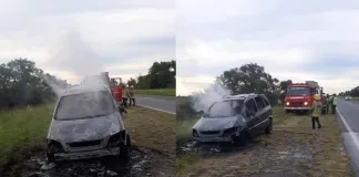 Autovía 12: un vehículo fue consumido por las llamas