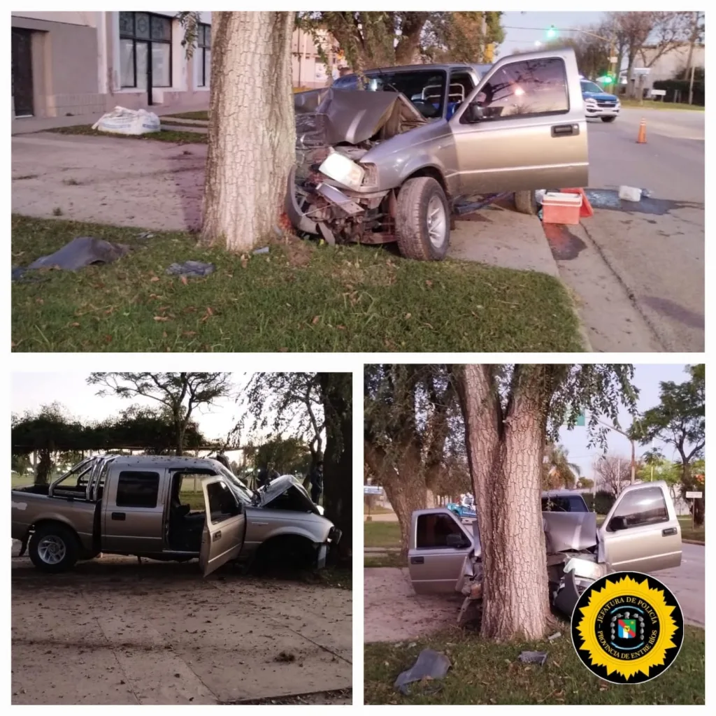 Accidente en María Grande: un hombre chocó contra un árbol y fue hospitalizado