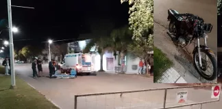 Motociclista impactó contra una valla de señalización