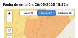 Alerta naranja por lluvias y tormentas este martes en Entre Ríos