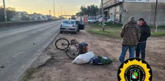Un ciclista fue embestido por un automóvil en Avenida J.J. Bruno