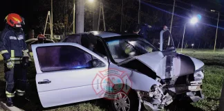 Joven alcoholizado impactó contra una columna de concreto