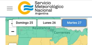 Emitieron una alerta amarilla para la provincia de Entre Ríos