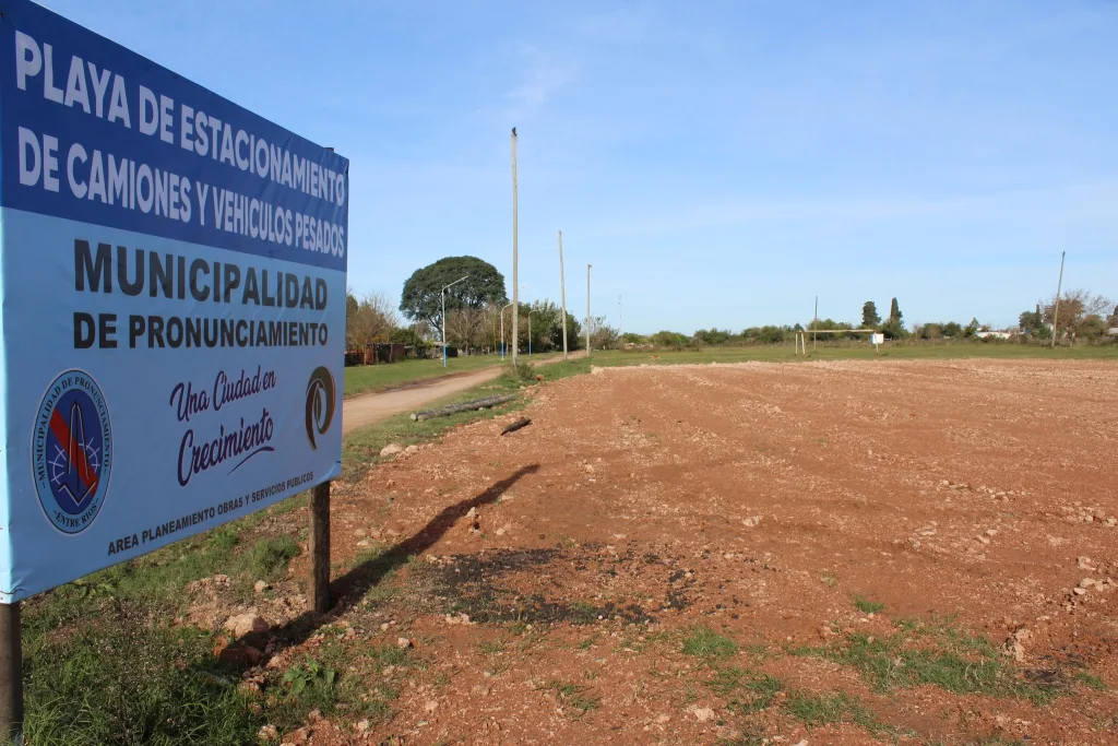 Avanza la construcción de una nueva Playa de Estacionamiento para camiones en Pronunciamiento