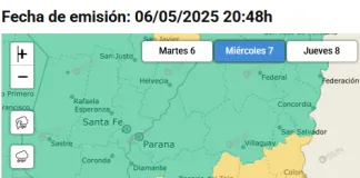 Alerta amarilla por tormentas fuertes en Entre Ríos: intensas lluvias y posible granizo en varias localidades