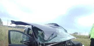 RN14: despiste y vuelco, el conductor se habría dormido