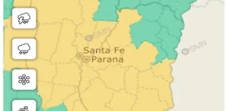 El servicio Meteorológico Nacional emitió alerta amarilla para la provincia