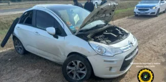 Vuelco de un automóvil en Ruta Nacional 14