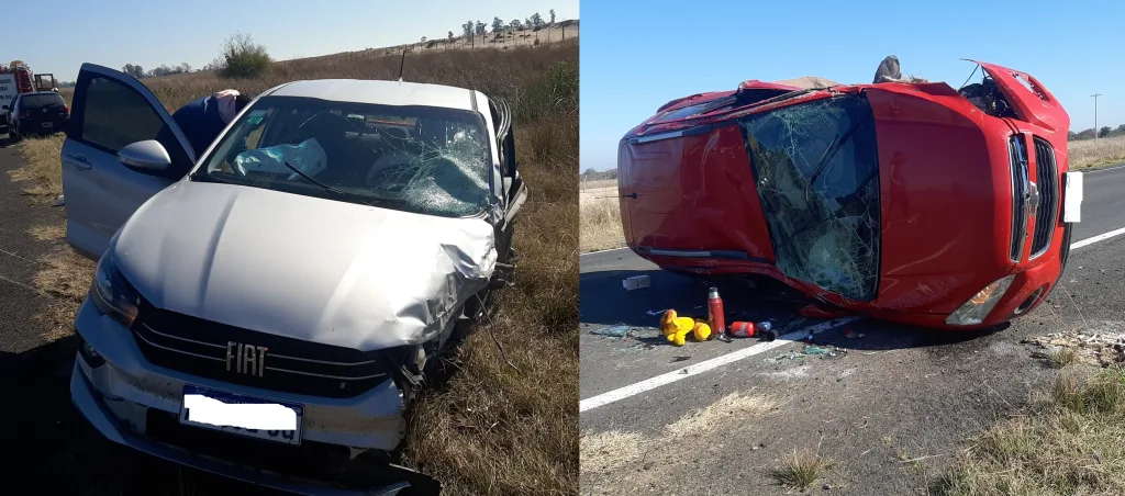 Choque entre dos vehículos en Ruta 12 dejó siete heridos